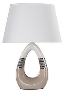 Moderní stolní keramická lampa ROMANO - 1xE27, 60W, béžová / bílá