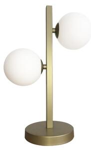 Stolní art deco lampa KAMA - 2xG9, 28W, mosazná / bílá