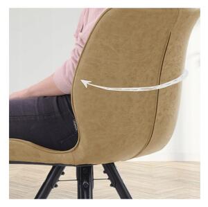 HOMEDE Horsal jídelní kožená židle - béžová barva