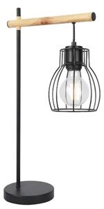 Stolní industriální lampa BERNITA - 1xE27, 60W, černá / hnědá