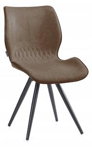 HOMEDE Horsal jídelní kožená židle - hnědá barva