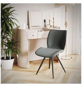 HOMEDE Horsal jídelní kožená židle - šedá barva