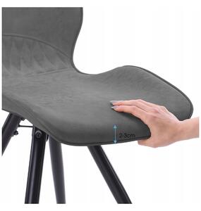 HOMEDE Horsal jídelní kožená židle - šedá barva