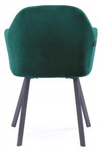 HOMEDE TRENTO jídelní sametová židle - zelená barva