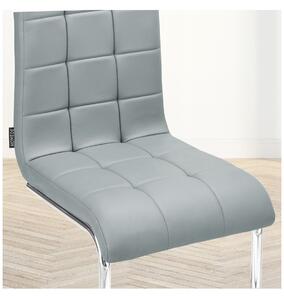 HOMEDE ALCANDER jídelní kožená židle - šedá barva