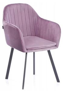 HOMEDE TRENTO jídelní sametová židle - růžová barva