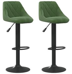 Barové židle 2 ks tmavě zelené samet