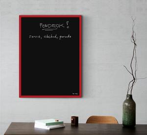 Toptabule.sk Černá magnetická tabule v červeném dřevěném rámu 60x40 cm