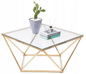Tutumi - Konferenční stolek Glamour - transparentní/zlatá - 45x80x80 cm