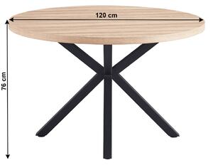 TEMPO Jedálenský stůl, dub sonoma / čierna, průměr 120 cm, MEDOR