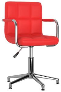 Otočná kancelářská židle červená umělá kůže