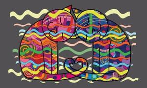 Tapeta zamilované kočky v pop art stylu - 150x100