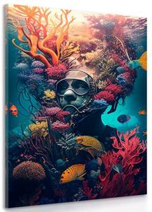 Obraz surrealistický potápěč - 80x120