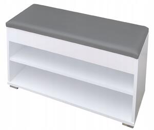Botník s sedátkem TopGreen24 50 x 45 x 30 cm bílý, černý