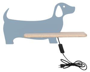 Dětská LED nástěnná lampička do zásuvky DOG - 5W, 4000K (denní bílá), modrá