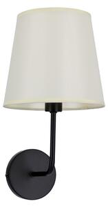Moderní nástěnná lampa PASTERI - 1xE14, 40W, černá / béžová