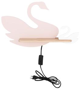 Nástěnné dětské LED světlo do zásuvky SWAN - 5W, 4000K (denní bílá), bílé / růžové