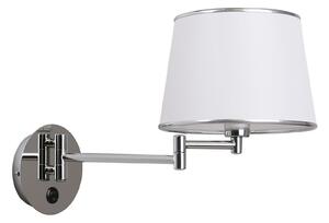 Čtecí lampa s ramenem LAWA - 1xE14, 40W, chromovaná / bílá