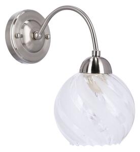 Nástěnné moderní osvětlení BAIDA - 1xE27, 60W, stříbrné / čiré