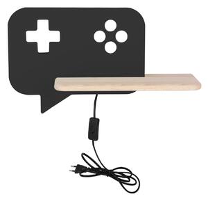 Dětské nástěnné LED svítidlo do zásuvky CONSOLE - 5W, 4000K (denní bílá), černé / hnědé