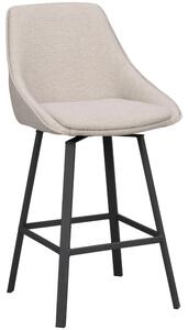 Béžová čalouněná otočná barová židle ROWICO ALISON 65 cm