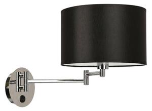 Čtecí nástěnná lampa s vypínačem ALEXIA - 1xE14, 40W, chromovaná / černá