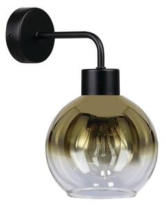 Moderní nástěnné osvětlení LADY - 1xE27, 40W, černé / zlaté sklo
