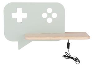 Dětské nástěnné LED svítidlo do zásuvky CONSOLE - 5W, 4000K (denní bílá), mátové / hnědé