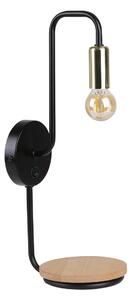 Nástěnná lampa s poličkou BIPI - 1xE14, 40W, černá / zlatá