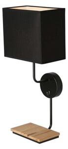 Nástěnná lampa s poličkou KETO - 1xE14, 40W, černá
