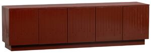 Hoorns Červený dřevěný TV stolek Darin 180 x 40 cm