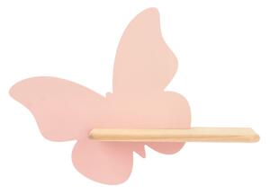 Dětská LED lampička na zeď s poličkou BUTTERFLY - 5W, 4000K (denní bílá), růžová