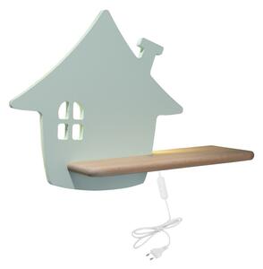 Dětská LED lampička na zeď do zásuvky HOUSE - 4W, 4000K (denní bílá), mátová