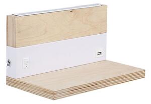 Nástěnné LED svítidlo s USB portem ANET - 2x4W, 4000K (denní bílá), hnědé / bílé