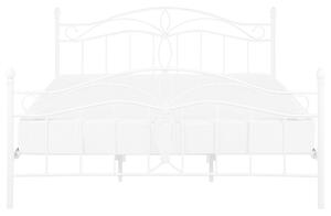 Bílá zdobená kovová postel 180x200 cm ANTLIA