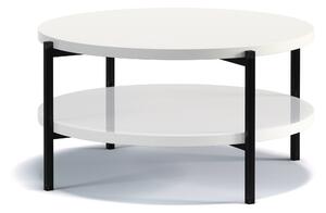 Konferenční stolek Kortala Kulatý 84 cm Bílý Lesk