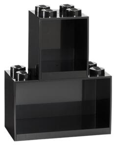 Lego® Set dvou černých nástěnných polic LEGO® Brick