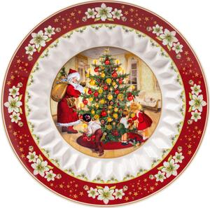 Talíř/miska na cukroví Santa rozdává dárky, Ø 25 cm Toy's Fantasy Villeroy & Boch (Barva bílá + červená)