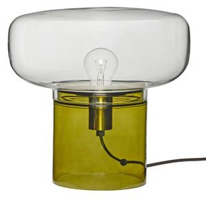 Zelená skleněná stolní lampa Hübsch Crave