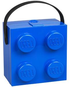 Modrý svačinový box s rukojetí LEGO® Storage 16,5 x 16,5 cm