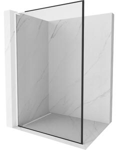 Mexen Kioto L, sprchová zástěna Walk-In 70 x 200 cm, 8mm čiré sklo černý vzor, ​​bílý profil, 800-070-103-20-70
