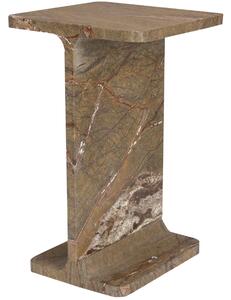 Hnědý mramorový odkládací stolek DUTCHBONE SATPURA 31 x 31 cm