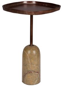 Měděný mramorový odkládací stolek DUTCHBONE RIMO 35 x 35 cm