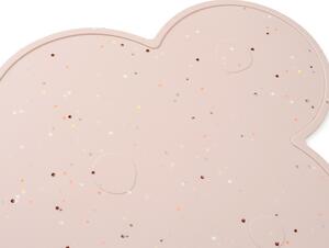 Růžové silikonové dětské prostírání Done by Deer Confetti