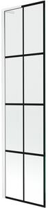 Mexen Next L, 1-křídlová vanová zástěna 50 x 150 cm, 6mm čiré sklo-černý vzor, ​​bílý profil, 895-050-000-03-77-20