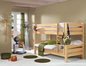 Dětská PATROVÁ postel BARČA PLUS 200x90 cm se šuplíky - přírodní