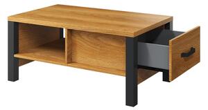 Konferenční stolek Carmelin 90 1SZ - Dub karamel / Černý supermat