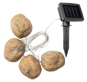 LIVARNO home LED solární svítidlo (světelný řetěz, 4 kameny) (100345101003)