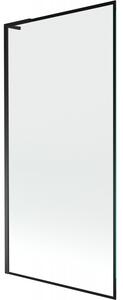 Mexen Next L, 1-křídlová vanová zástěna 90 x 150 cm, 6mm čiré sklo-černý vzor, ​​černý profil, 895-090-000-03-70-70