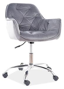 Kancelářské křeslo Q-190 VELVET, šedé